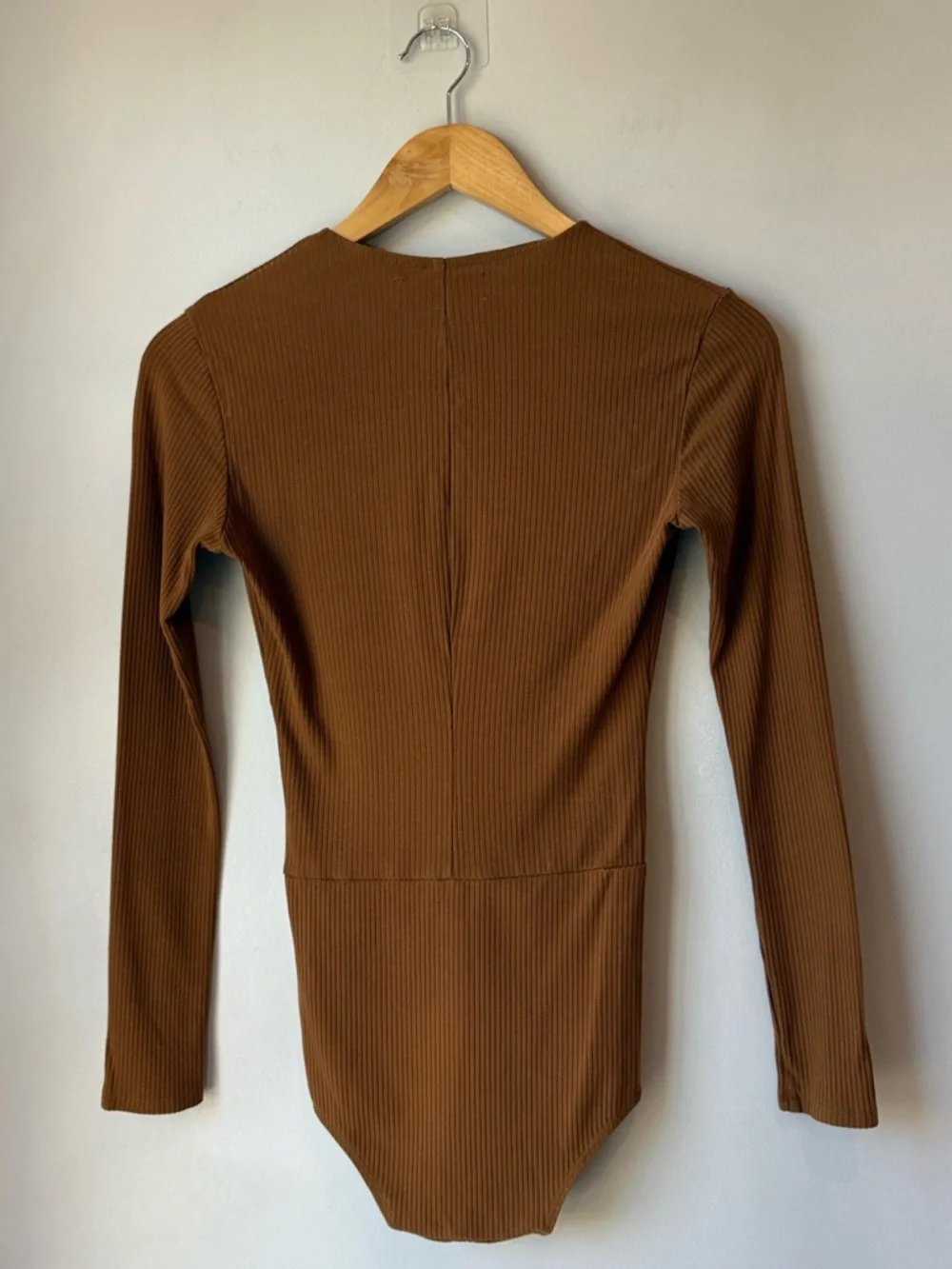 Reformation Avalon Lace Up Cocoa Bodysuit